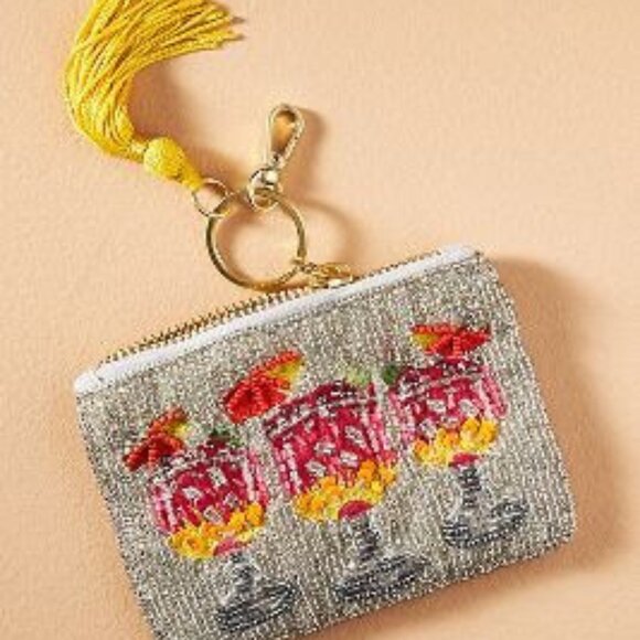 Anthropologie Accessories - Anthropologie COCKTAILS Beaded Coin Purse: Party Edition Card Holder Cruise Time